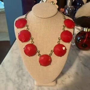 Red statement necklace